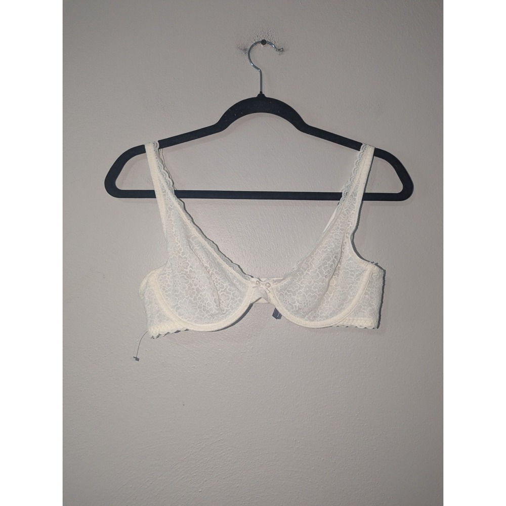 36C Aerie Unlined Plunge Cream Lace Bra